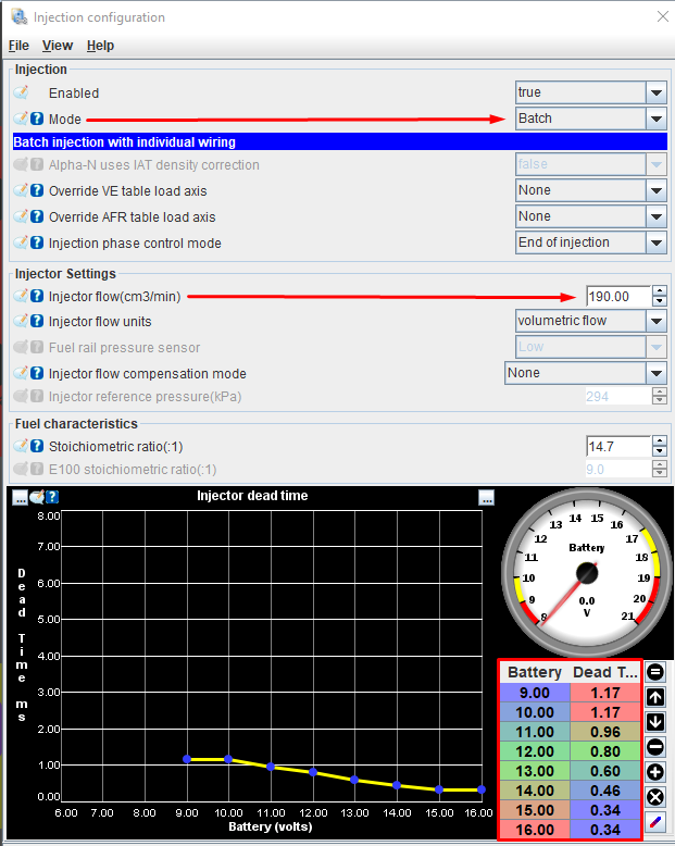 Dead time configuration