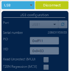 STM32CubeProgrammer device selection dropdown