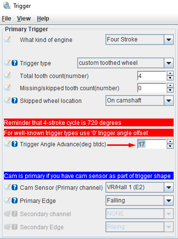 Trigger angle advance adjustment