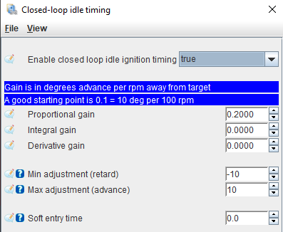 Idle timing configuration