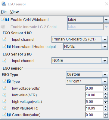 Wideband configuration