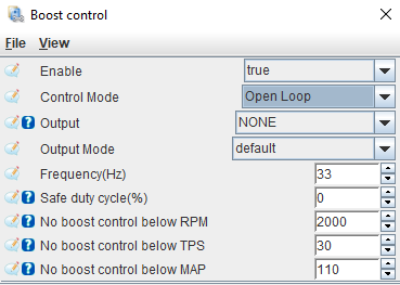 Boost control configuration