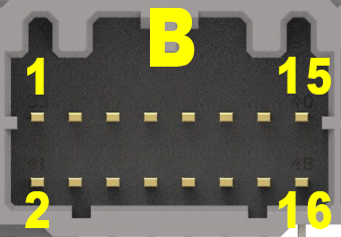 OBD1 B connector diagram
